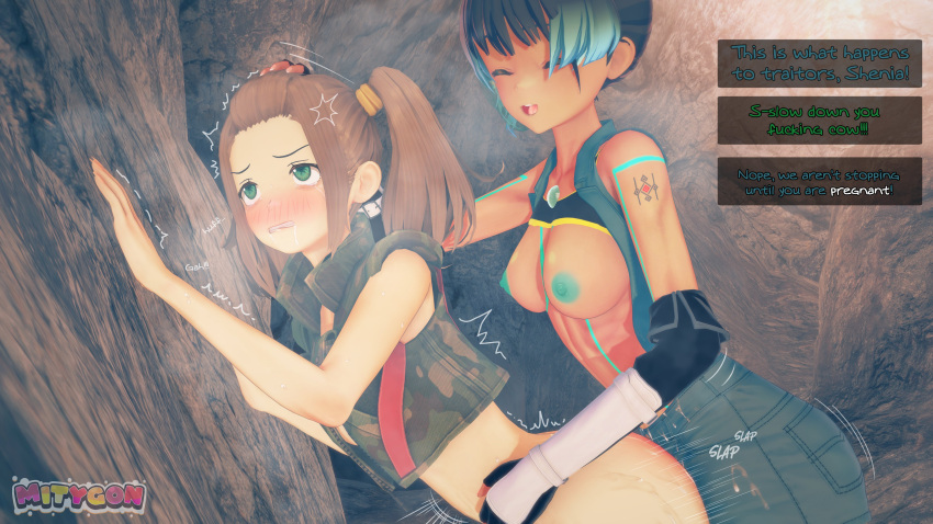 1futa 1girls 3d 3d_(artwork) ambiguous_penetration angry_sex blue_flame blue_flames blue_hair blue_nipples bottomless breasts breasts_out brown_hair clothed_sex core_crystal dialogue dominant_futanari dubious_consent english_text fire flaming_hair futa_on_female futadom futanari green_eyes happy_rape imminent_impregnation jacket koikatsu medium_breasts mitygon mostly_clothed nipples ponytail pounding rape revenge_sex sena_(xenoblade) sex_from_behind shania_(xenoblade) shirt_lift short_hair side_ponytail smile smiling text trembling twintails xenoblade_(series) xenoblade_chronicles_3