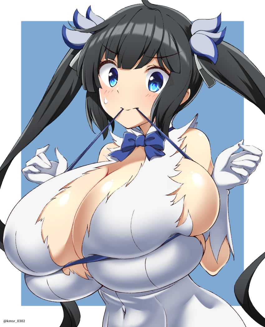 dungeon_ni_deai_wo_motomeru_no_wa_machigatteiru_darou_ka hestia_(danmachi) huge_breasts kamishiro_(rsg10679) skeb_commission tagme