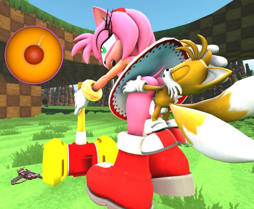 3d amy_rose cum cum_drip cum_in_pussy cum_inside giantess implied_growth impregnation larger_female mini_giantess smaller_male sonic_(series) sonic_the_hedgehog_(series) tails tails_the_fox