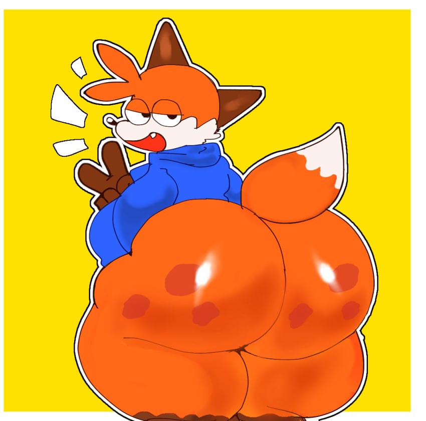 1boy big_ass big_butt bottomless bubble_ass bubble_butt fox huge_ass male male_only mriii4327 non-human soups_(superiorfox)