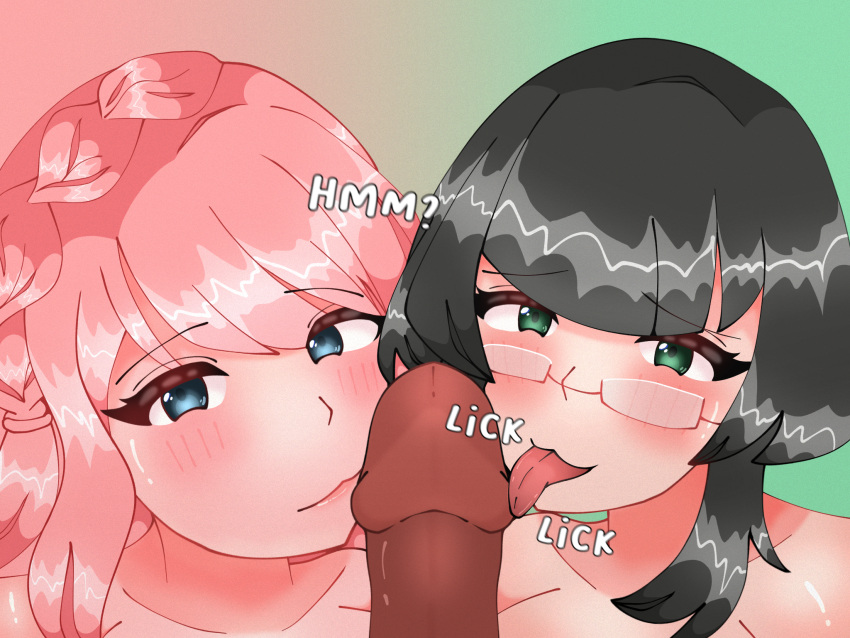 1boy 2girls alternate_hairstyle alternate_version_available bangs blue_eyes blush blush_lines braid braided_hair dark-skinned_male dark_hair fellatio female female_focus glasses green_eyes hi_res iris_(my_story_animated) jessica_(my_story_animated) juliette_(my_story_animated) licking licking_penis light-skinned_female light_skin long_hair male male_pov mei_(damessyartist) multiple_girls my_story_animated onomatopoeia penis penis_out pink_hair self_upload short_hair simple_background siri_(my_story_animated) smile tongue tongue_out youtube