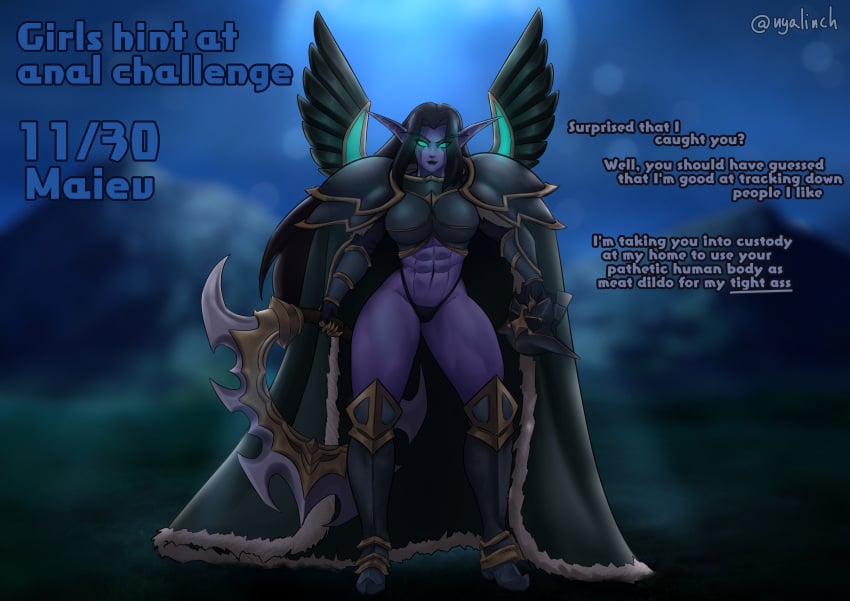 abs armor before_anal big_breasts blizzard_entertainment girls_hint_at_anal_challenge maiev_shadowsong meowlinch night_elf tagme warcraft world_of_warcraft