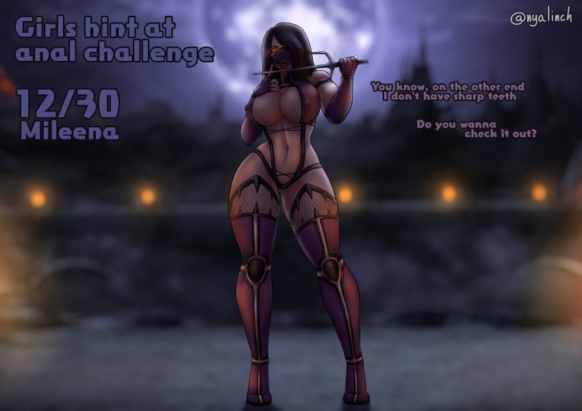 1girls before_anal female female_only girls_hint_at_anal_challenge meowlinch mileena mortal_kombat mortal_kombat_x solo tagme