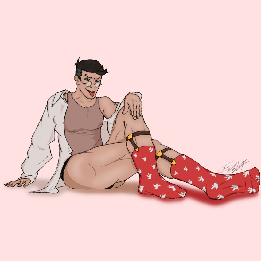 cute cute_expression cute_face cute_male garter_belt_socks german german_male glasses male_only medic medic_(team_fortress_2) sleeveless sleeveless_shirt sock_garters solo tank_top team_fortress_2 tongue_out