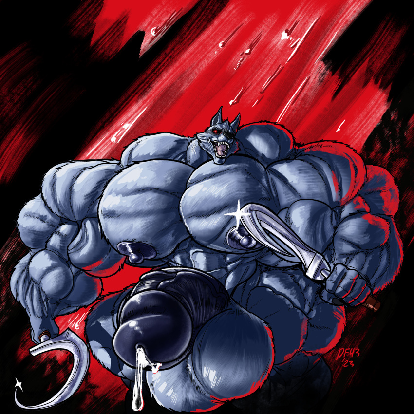 abs biceps cum cumming cumshot death_(puss_in_boots) dreamworks furry hyper hyper_balls hyper_genitalia hyper_penis hyper_testicles male male_focus male_only muscle muscles muscular muscular_arms muscular_ass muscular_back muscular_legs muscular_male muscular_thighs nipples pecs penis_on_chest penis_on_pecs poodledoodles puss_in_boots_(dreamworks) puss_in_boots_the_last_wish shrek_(series) veins veiny_penis wolf