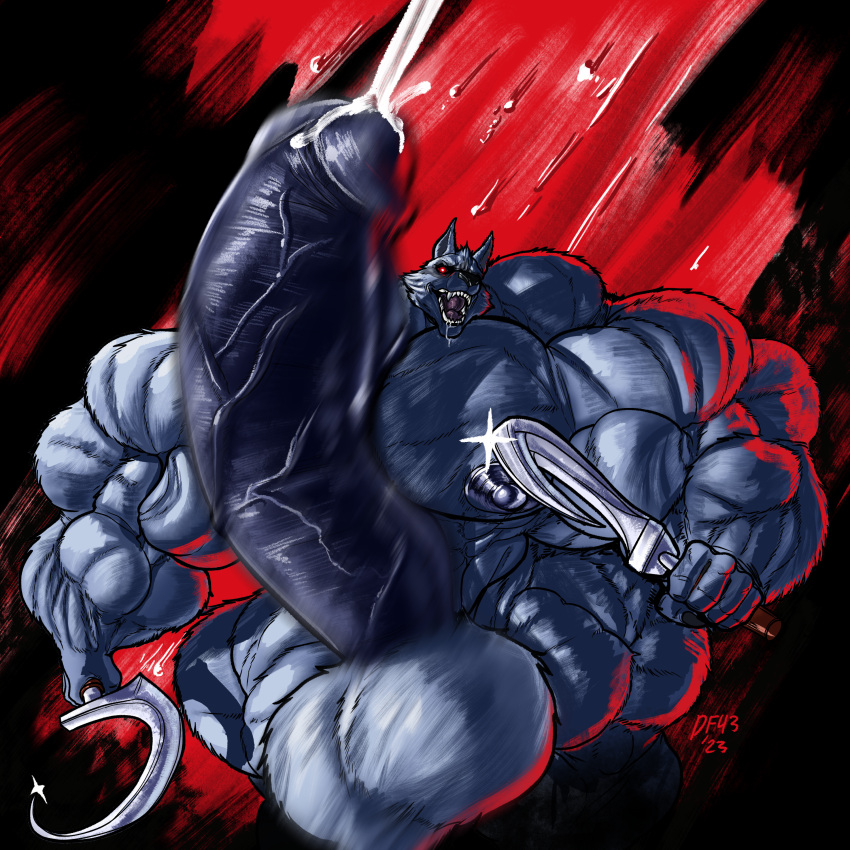 abs biceps cum cumming cumshot death_(puss_in_boots) dreamworks furry hyper hyper_balls hyper_genitalia hyper_penis hyper_testicles male male_focus male_only muscle muscles muscular muscular_arms muscular_ass muscular_back muscular_legs muscular_male muscular_thighs nipples pecs penis_on_chest penis_on_pecs poodledoodles puss_in_boots_(dreamworks) puss_in_boots_the_last_wish shrek_(series) veins veiny_penis wolf