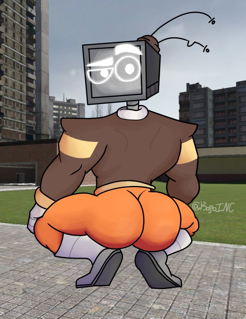 1boy 2d ass ass_focus big_ass big_butt broly_culo butt butt_focus crouching el_ultimo_tvnauta for_a_head garry's_mod gm_construct highres humanoid kapoinc looking_back machine male male_only meme non-human object_head parody perfectos_desconocidos robot robot_humanoid screencap_background solo spread_legs spreading tv_head tv_nauta tvnauta youtube youtube_hispanic youtuber_boy