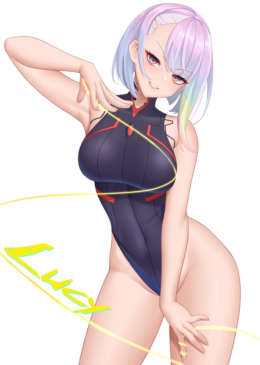 1girls big_ass big_breasts cd_projekt_red clothing cyberpunk:_edgerunners cyberpunk_2077 female female_only leotard light-skinned_female light_skin looking_at_viewer lucyna_kushinada monowire smile smiling_at_viewer studio_trigger thick_thighs tight_clothing wei_xiao