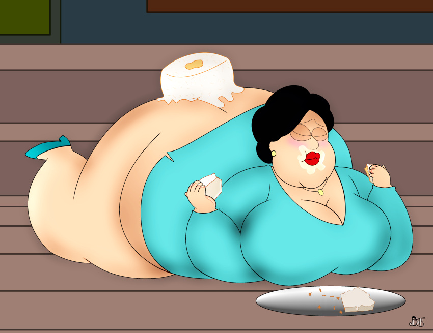 1girls angel_food_cake bbw big_ass big_breasts bottomless cake cake_on_ass caked_up chubby chubby_female cooldeverage eating eating_cake family_guy fat female female_only food food_on_body frosting huge_ass huge_breasts laying_on_stomach legs_up lipstick messy no_panties overweight overweight_female