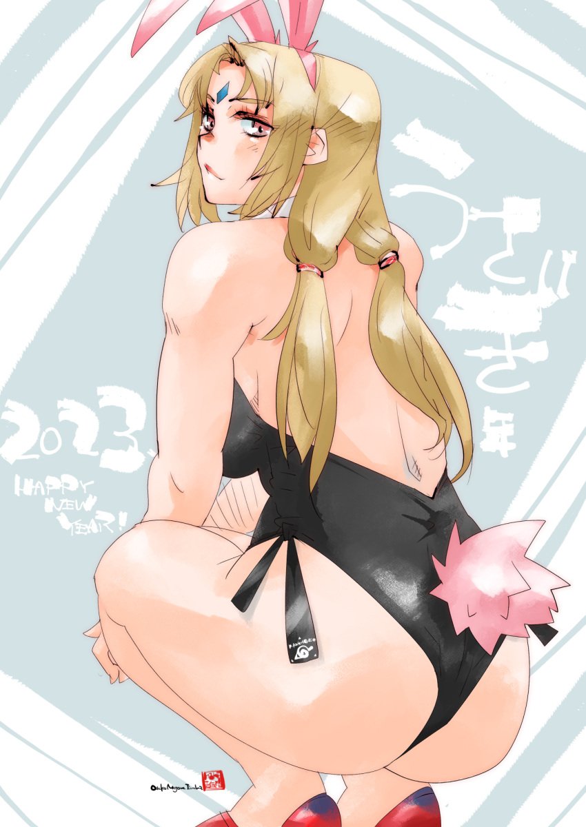 1girls ass ass ass_focus bare_arms bare_legs bare_shoulders bare_thighs biting_lip blonde_hair boruto:_naruto_next_generations bottomless brown_eyes bubble_ass bubble_butt bunny_ears bunny_girl bunny_tail bunnysuit cleavage clothed clothing curvaceous curvy curvy_body curvy_female curvy_figure dat_ass fake_animal_ears fake_tail feet female female_focus female_only footwear forehead_jewel forehead_mark hi_res high_resolution highres light-skinned_female light_skin lips lipstick looking_at_viewer looking_back makeup mature mature_female mike156 milf naruto naruto_(classic) naruto_(series) naruto_shippuden pale-skinned_female pale_skin pink_lips pink_lipstick pinup presenting_ass presenting_butt shounen_jump sideboob solo solo_female solo_focus squatting thick_thighs thighs tied_hair tsunade twintails voluptuous