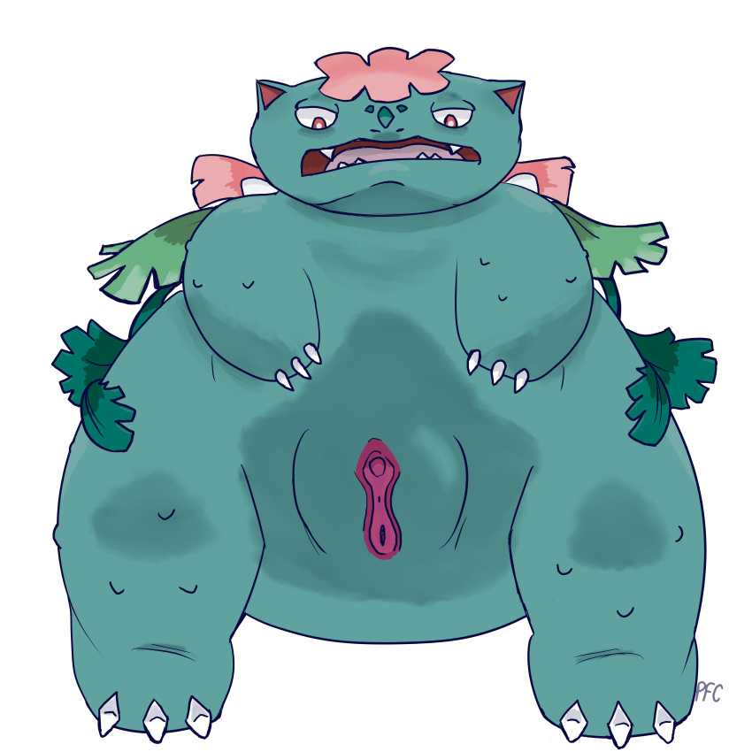 absurd_res female feral generation_1_pokemon hi_res intimidation mega_evolution mega_venusaur nintendo pokefancompletionist pokemon pokemon_(species) solo standing_over venusaur