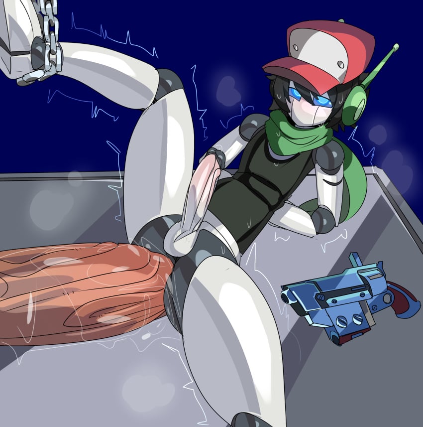 2boys bug_eyes cap captain_kirb cave_story chains dubious_consent erect_while_penetrated firearm gay gun handgun hat headwear huge_cock male male/male male_only male_penetrated male_penetrating_male mouthless nonconsensual on_table penis penis_out quote_(cave_story) redesign revolver robot robot_boy robot_ears robot_joints robot_neoanthropinae_polynian scarf shaking tied tied_arms tied_hands trembling veiny_penis weapon yaoi