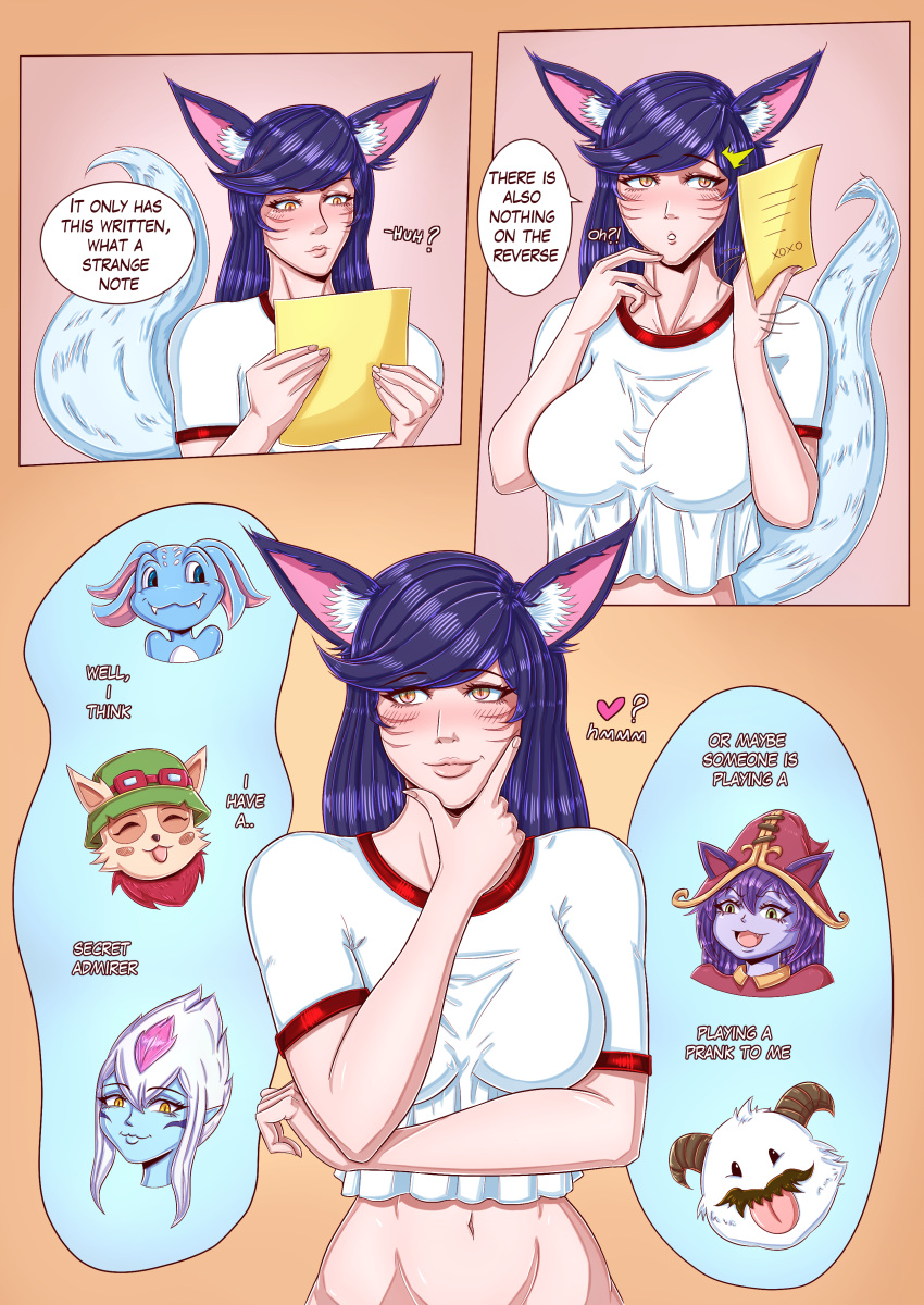 1girls 2d ahri bdsm_gear black_hair bondage breasts chastity chastity_belt chastity_device female female_chastity female_only latex latex_suit league_of_legends niramoli