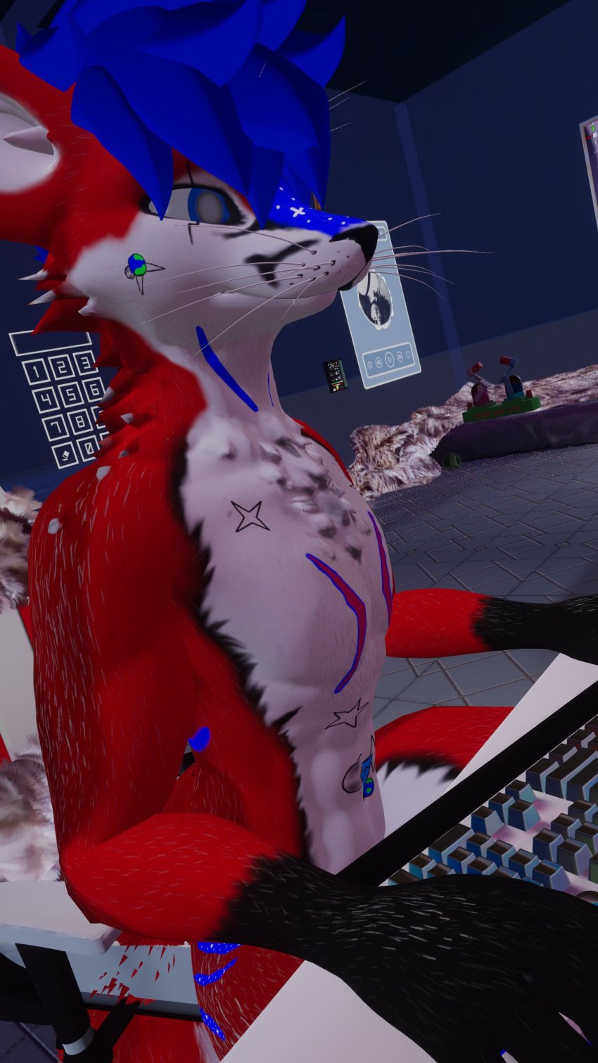 anthro anthro_only fox fur furry furry_only male male_only rain_jur red_fox red_fur rexouium tagme twitter url vr_media vrchat vulpine white_belly