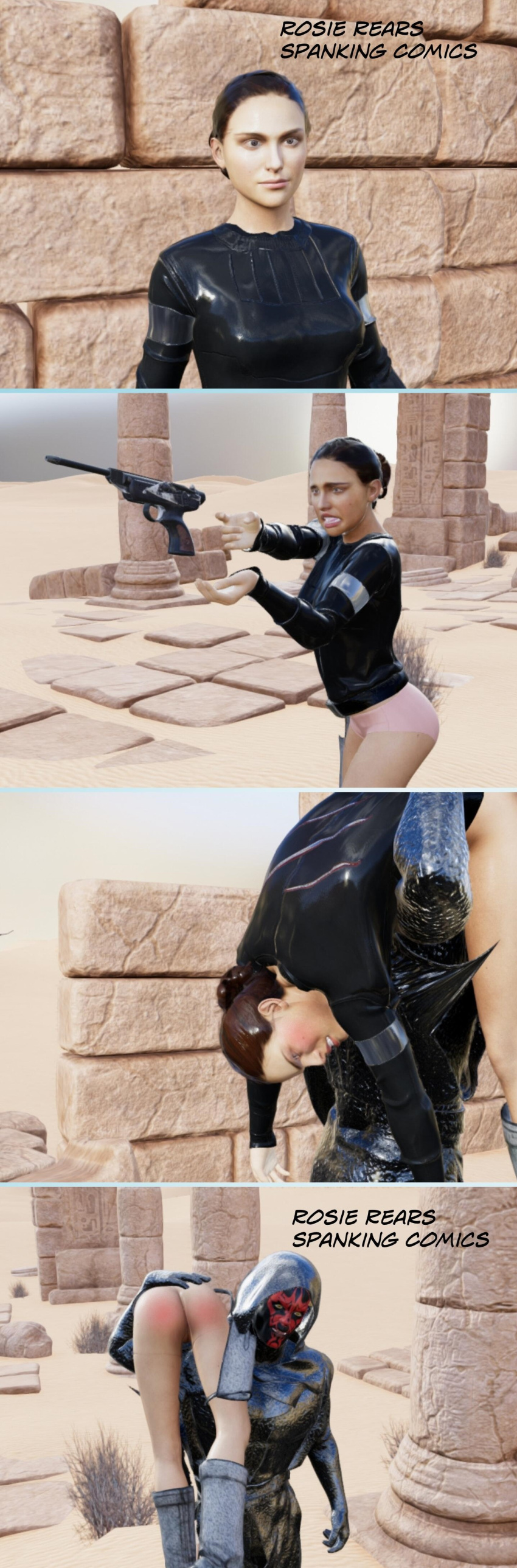 1boy 1girls 3_panel_comic 3d alien alien_boy alien_humanoid alternate_color alternate_costume ass black_clothing boots bottomless bottomless_female brick_wall captured captured_heroine carrying carrying_over_shoulder carrying_partner clothed clothed_male clothing comic darth_maul defeated defeated_heroine desert domination duo enf female femsub fighting forced heroine human human_on_humanoid interspecies latex latex_shirt light-skinned_female light_skin magic magic_user male maledom natalie_portman open_mouth outside padme_amidala panels panties partially_clothed pink_panties pink_underwear rosierears sand self_upload shooting spank_marks spanked spanked_butt spanking standing star_wars straight submissive telekinesis the_force time_paradox underwear villain watermark zabrak