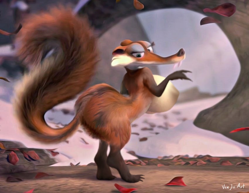 ass blue_sky_studios breasts feet female feral hi_res ice_age_(series) mammal nipples rodent sciurid scratte_(ice_age) solo squirrel tree_squirrel venjiiart