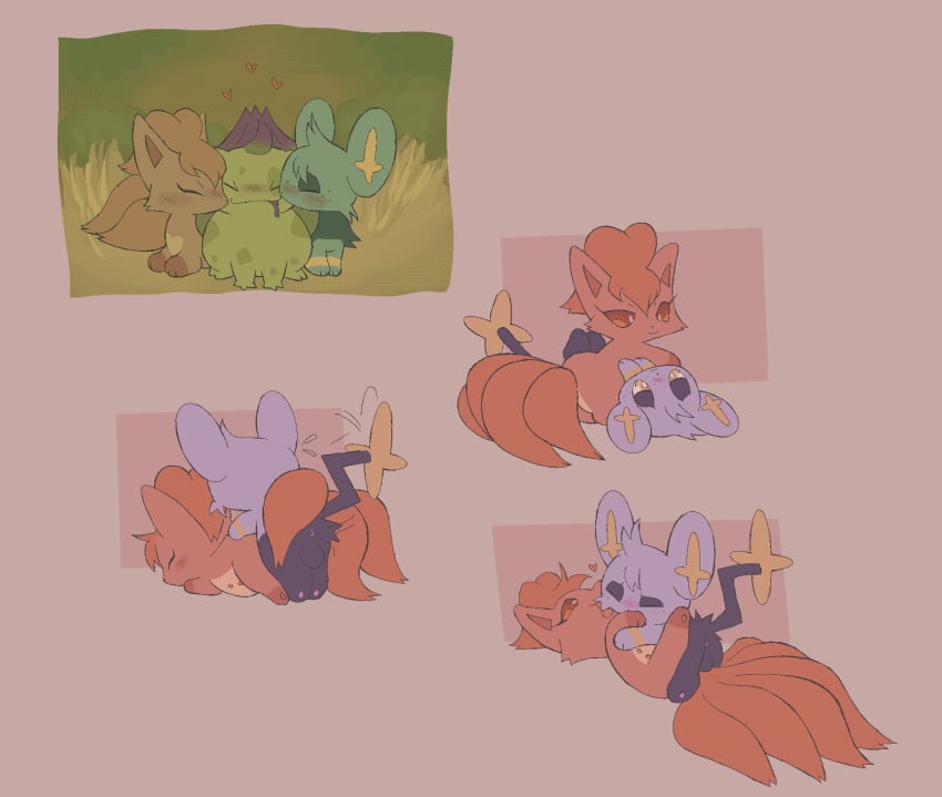 bulbasaur feral labbit1337 penetration pokemon pokemon_(species) shinx shiny_bulbasaur shiny_pokemon vulpix