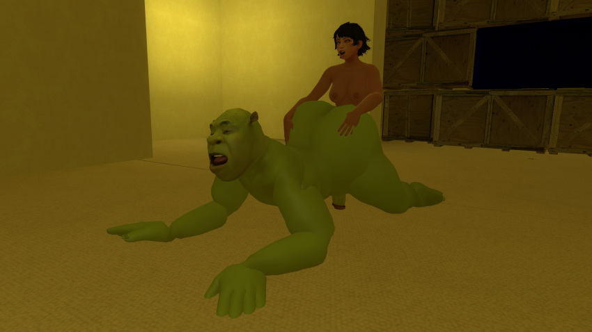 1boy 1futa 3d artist_request backrooms doggy_style futa_on_male futanari looking_pleasured male male_penetrated meme penis shrek shrek_(series) the_backrooms