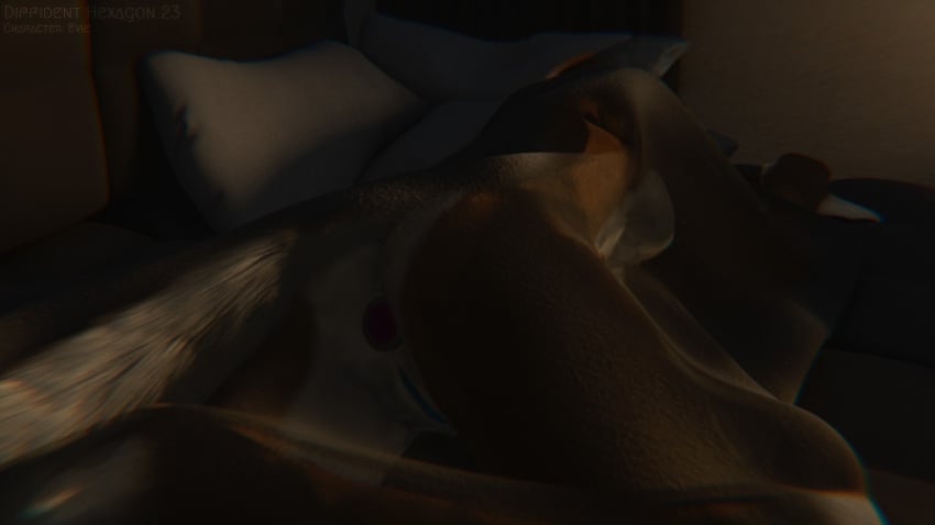 3d_(artwork) anthro breasts buttplug canid canine canis diffident_hexagon digital_media_(artwork) evie female genitals hi_res mammal nude plug_(sex_toy) pussy sex_toy solo solo_focus wolf