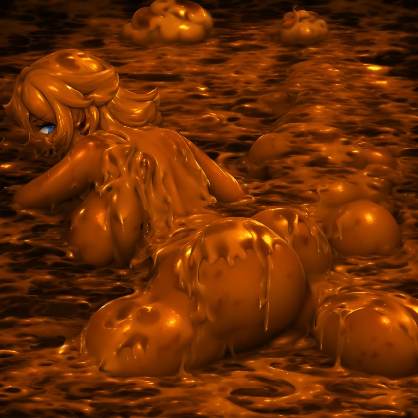 ai_generated ass awami_aiwam completely_naked completely_nude covered_in_mud dirty dirty_girl female female_only mario_(series) mud muddy nai_diffusion naked nintendo nude princess_peach sideboob solo stable_diffusion