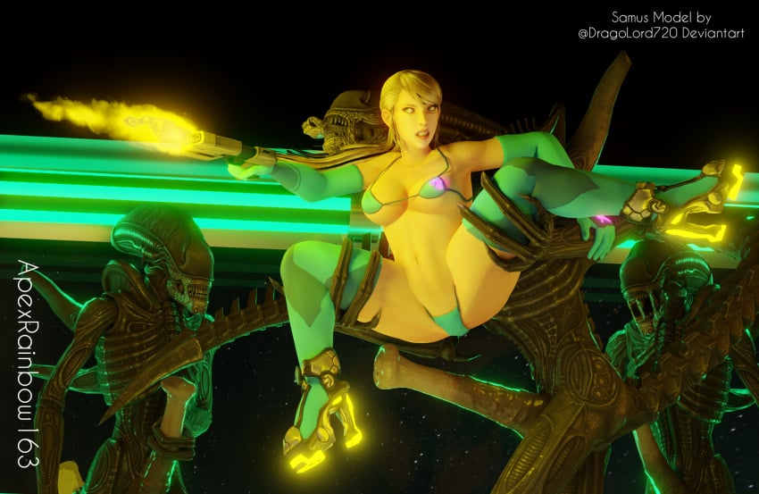 3d alien alien_(franchise) angry angry_face animal_genitalia apexrainbow163 big_penis blender blender_(software) blender_cycles blonde_hair carrying crossover evening_gloves firearm green_eyes gritted_teeth high_heels horse_penis horsecock imminent_gangbang imminent_gangrape imminent_rape imminent_sex male_xenomorph metroid micro_bikini monster_cock muzzle_flash paralyzer_(gun) samus_aran skimpy_bikini small_pupils space spread_legs stockings struggling xenomorph xps