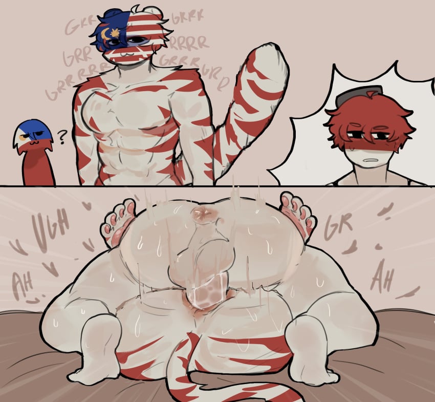 buff cbananae countryhumans furry gay hentai indonesia_(countryhumans) malaysia_(countryhumans) mating_press philippines_(countryhumans) porn tiger_ears