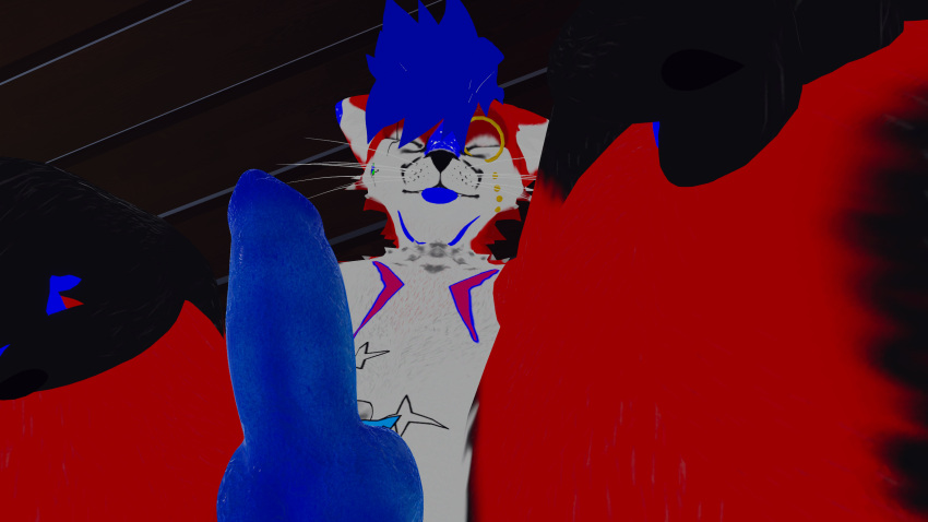 animal_genitalia animal_genitals animal_penis anthro anthro_only blue_hair blue_penis canine_genitalia canine_genitals canine_penis fox fur furry furry_only male male_only penis rain_jur red_fox red_fur rexouium tagme twitter url vr_media vrchat vulpine white_belly