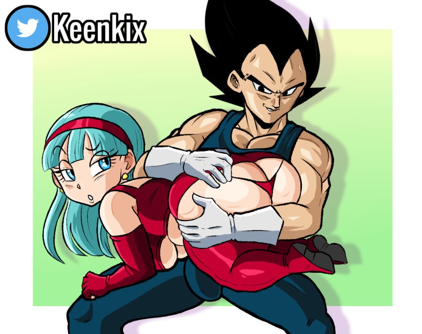 ass ass_grab blue_eyes blue_hair bra bra_(dragon_ball) bra_briefs breasts bubble_ass bubble_butt cheating_husband clothing cucked_by_daughter curvy dragon_ball dragon_ball_gt dragon_ball_super dress father_and_daughter female incest keenkix light-skinned_female light_skin long_hair male muscular muscular_male open_clothes revealing_clothes saiyan seductive short_skirt small_breasts thick_thighs thighhighs thighs vegeta watermark wink