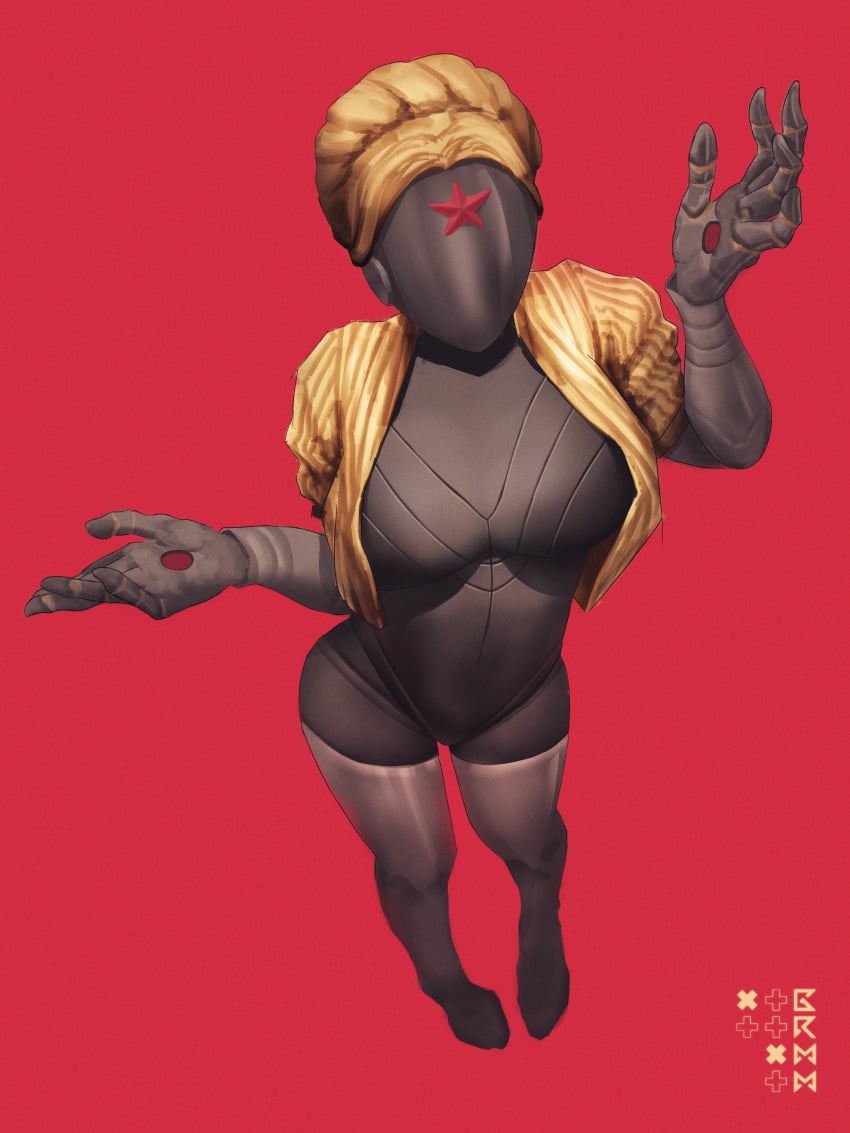 1girls 5_fingers athletic_female atomic_heart big_breasts female female_only grmm gynoid left_(atomic_heart) navel open_jacket robot robot_girl short_hair solo the_twins_(atomic_heart) thick_thighs wide_hips