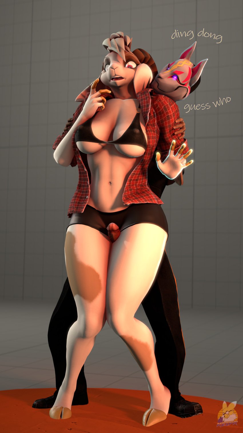 3d_(artwork) absurd_res ali_(domibun) anthro black_bottomwear black_clothing black_pants black_shirt black_topwear bottomwear bovid bra breasts caprine clothed clothed_sex clothing dialogue digital_media_(artwork) duo english_text erection eyebrows female fingerless_(marking) footwear front_view genitals goat gym_bottomwear gym_clothing gym_shorts hand_on_arm hi_res human human_on_anthro humanoid_genitalia humanoid_penis jacket kespr looking_at_another looking_at_partner looking_down male male/female mammal mask mohawk navel nipple_outline open_mouth pants penis plaid plaid_jacket sex shirt shorts standing surprised_expression teeth text thigh_sex tight_clothing tongue topwear underwear unguligrade_anthro white_body