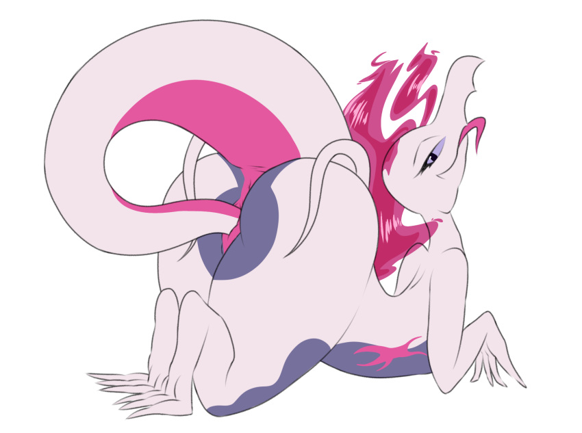 anthro ass cereza_(bluepegasi) digital_media_(artwork) female fire flaming_hair generation_7_pokemon genitals hi_res khanyvor lizard looking_at_viewer looking_back masturbation nintendo penetration pokemon pokemon_(species) pseudo_hair pussy reptile salazzle scalie shiny_pokemon simple_background solo tail tail_fetish tail_in_pussy tail_masturbation tail_play tongue tongue_out vaginal_penetration vaginal_penetration white_body