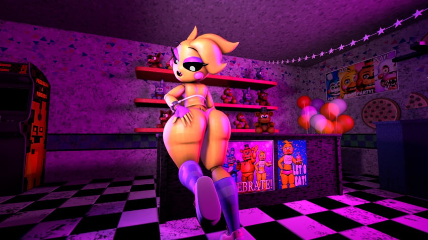 1girls 3d ass female five_nights_at_freddy's solo tagme toy_chica_(eroticphobia) toy_chica_(fnaf)