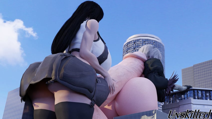 1futa 1girls 3d ass assjob balls big_ass big_ass_(female) big_ass_(futa) big_butt big_penis buttjob clothing erect_penis erection faceless faceless_character faceless_futanari female final_fantasy final_fantasy_vii futa_giantess futa_on_female futanari giantess hot_dogging huge_ass huge_balls huge_cock hyper hyper_balls hyper_penis ineffective_clothing ineffective_skirt large_ass large_penis light-skinned_female light-skinned_futanari light_skin macro mostly_nude nier nier:_automata penis penis_on_ass platinum_games square_enix testicles tifa_lockhart unski113d white_hair yorha_2b