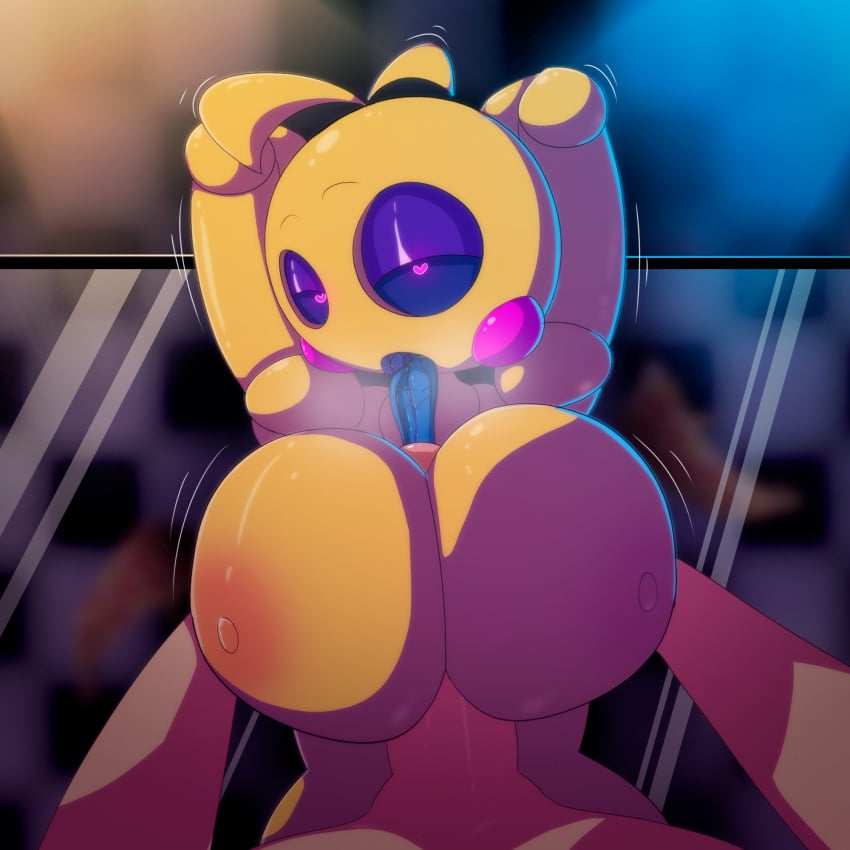 1girls animatronic armpits chicken colored_skin female five_nights_at_freddy's hypnosis mind_control paizuri robot scottgames sonelos titfuck toy_chica_(fnaf)