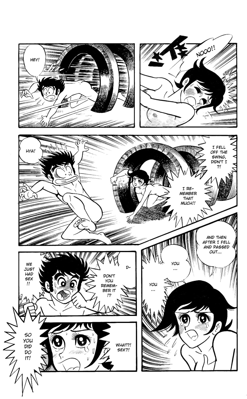 after_sex amnesia black_and_white breasts comic crying english_text go_nagai hanappe_bazooka hanappe_yamada hoshiko_nobara naked_female naked_man page_195 rape right_to_left short_hair tomboy vintage