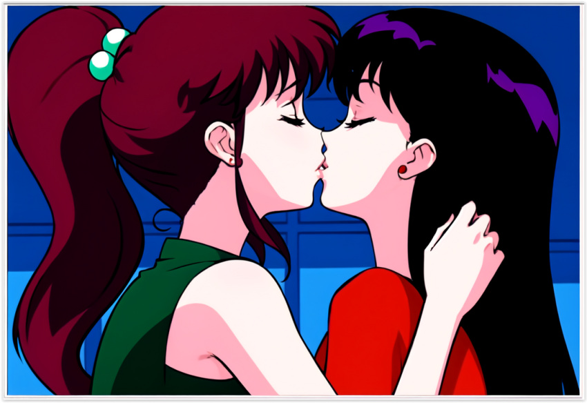 2girls ai_generated flirting girl_on_girl kissing lesbian_couple lesbian_kiss lovers makoto_kino rei_hino sailor_jupiter sailor_mars sailor_moon yuri yuri