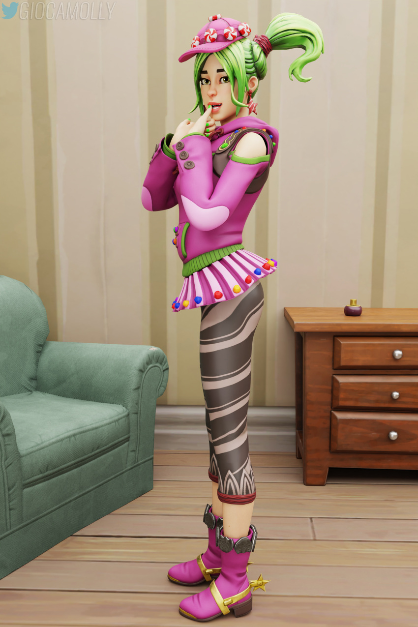 ass femele finger_on_lip fortnite giocamolly twintails zoey_(fortnite)