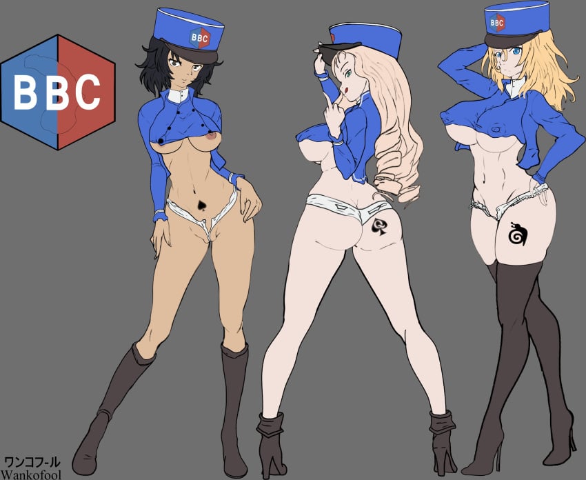 alternative_universe bc_freedom_military_uniform big_ass big_breasts blonde_hair body_markings booty_shorts breasts brown_eyes cameltoe casual clothing concept_art flipping_off french_braid girls_und_panzer high_heels human impossible_bodysuit impossible_clothes mariemarie_(girls_und_panzer) pose short_shorts shorts sketch skimpy skimpy_clothes skin_tight tagme thick_ass thick_legs thick_thighs thighhighs wankofool