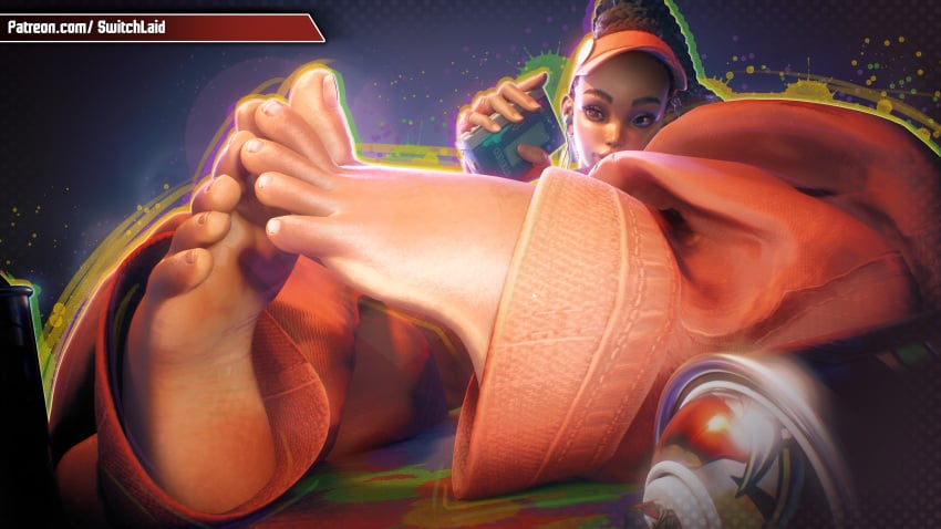 3d accurate_art_style braids dark-skinned_female dark_skin feet foot_fetish foot_focus kimberly_jackson soles street_fighter street_fighter_6 switchlaid toenails toes