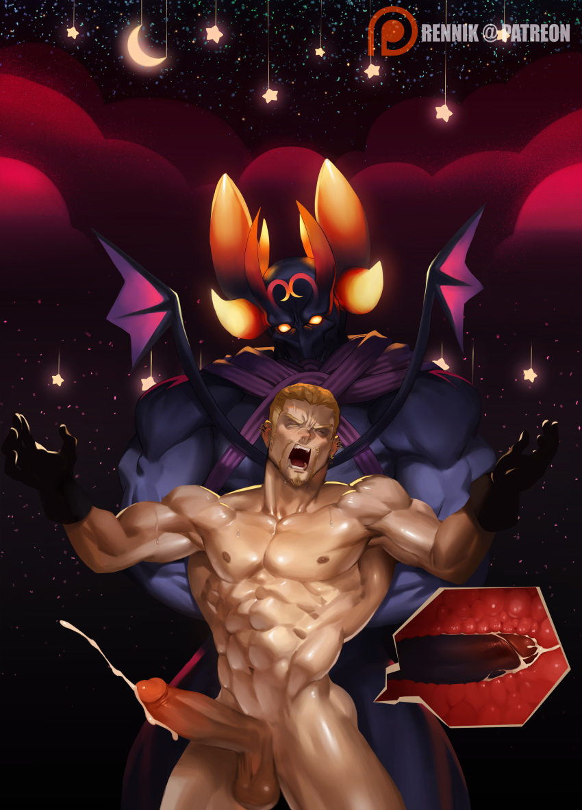 anal anal_sex balls bara big_balls big_penis boner cum cum_in_ass cum_inside cum_while_penetrated dark_inferno ear_piercing erection facial_hair gloves heartless inside_view kingdom_hearts luxord male male_only muscles muscular na_insoo nude organization_xiii orgasm penis rennik sex size_difference sweaty