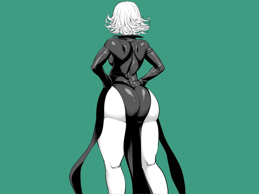 1girls amazon_(taitaitaira) ass_focus back back_view backboob big_ass black_dress breasts bubble_ass bubble_butt dat_ass dress female female_only hair hands_on_hips huge_ass large_ass one-punch_man pelvic_curtain short_hair solo solo_female tatsumaki thick_ass thick_thighs thighs