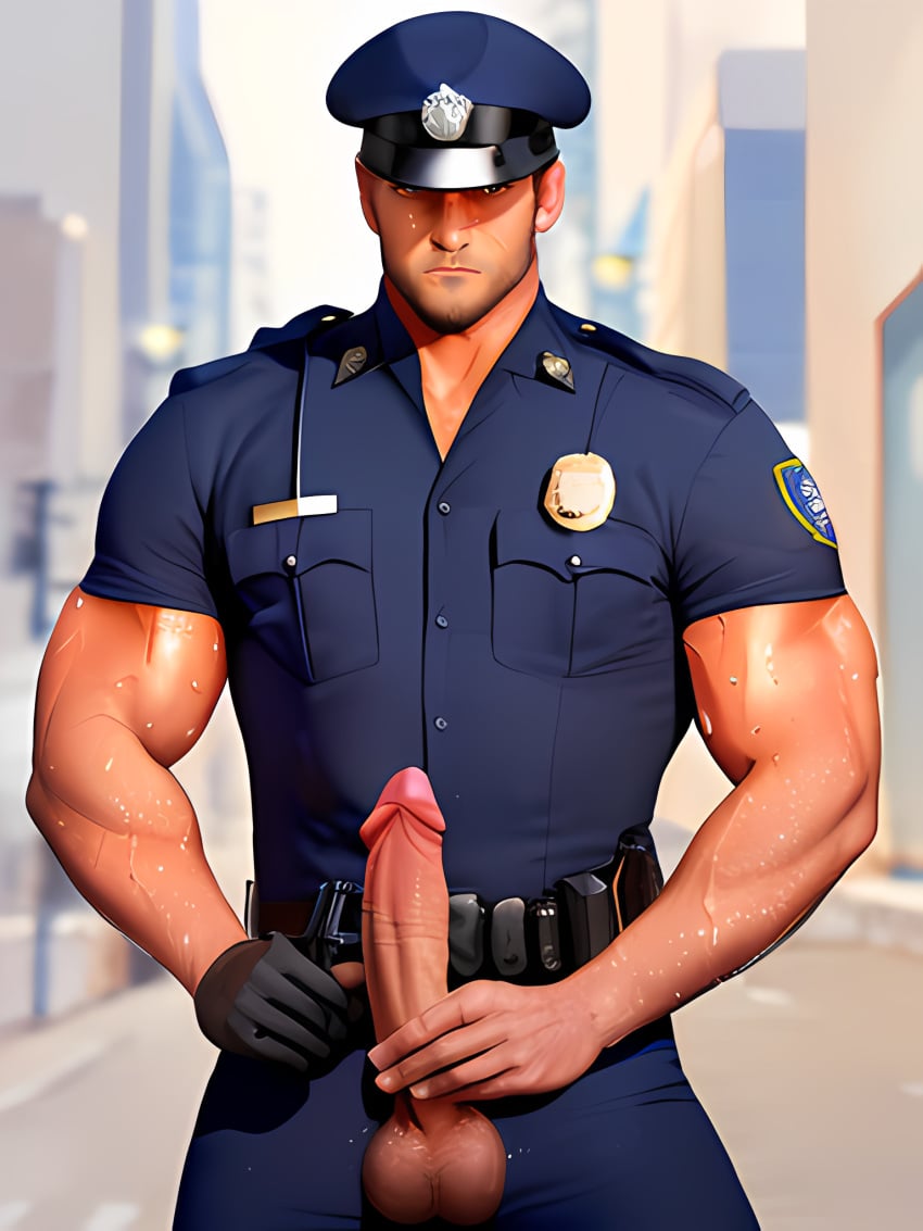 1boy ai_generated balls bara beard bodysuit boner erection facial_hair gay hairy male male_only muscles muscular penis solo solo_male stable_diffusion sweaty tight_clothing tight_fit veiny_penis wet wet_suit