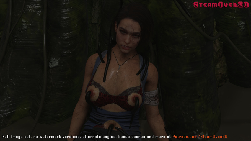 3d big_breasts breasts jill_valentine jill_valentine_(sasha_zotova) navel navel_penetration nipple_bulge nipple_penetration nipples parasite preview resident_evil steamoven3d