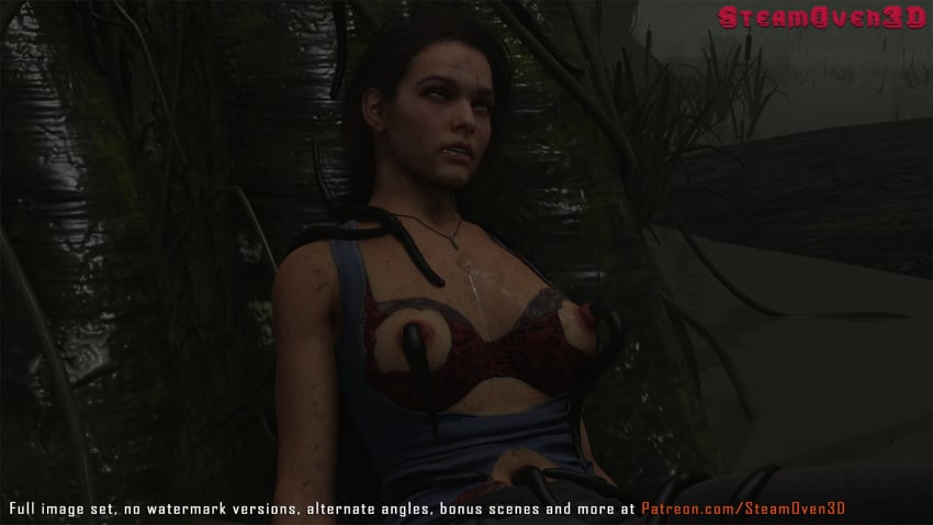 3d big_breasts breasts jill_valentine jill_valentine_(sasha_zotova) navel navel_penetration nipple_bulge nipple_penetration nipples parasite preview resident_evil steamoven3d