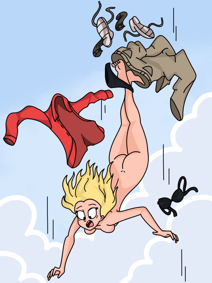 1girls ass blonde breasts cartoonnudity6 completely_nude completely_nude_female enf falling fantastic_four female female_only full_body hi_res human human_only invisible_woman light-skinned_female long_hair lost_clothes marvel naked naked_female nude nude_female shocked_expression skydiving solo solo_female sue_storm