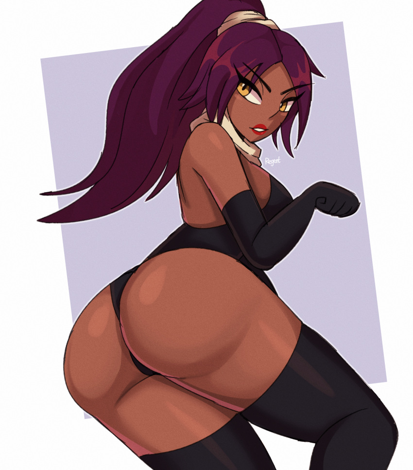 ass bleach female female_only regentb01 shihouin_yoruichi sideboob solo tagme