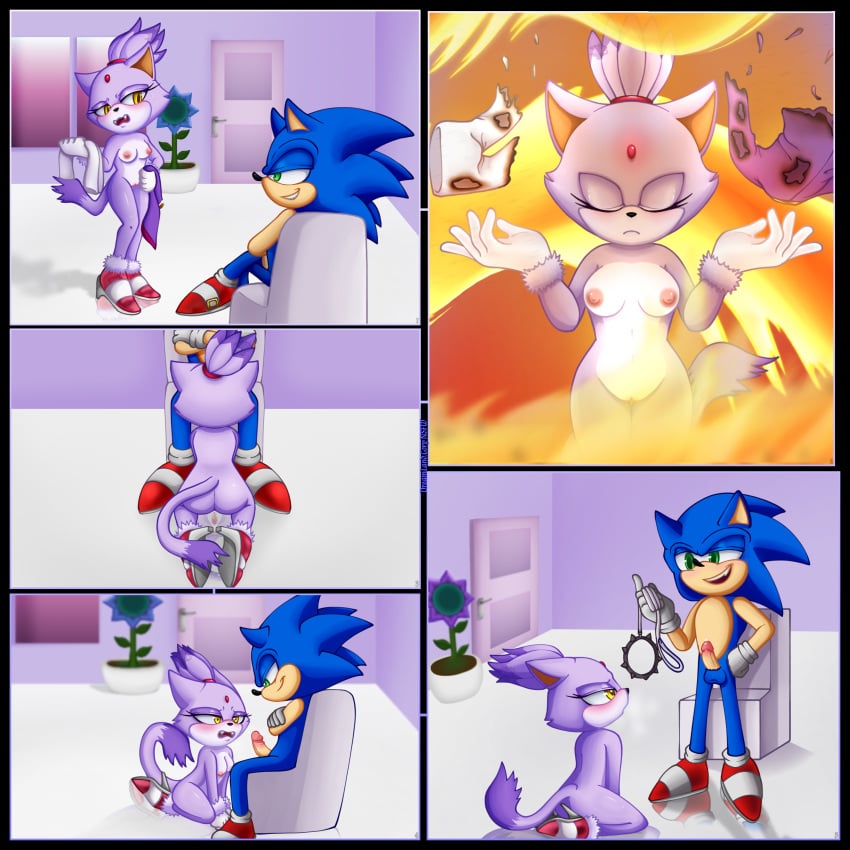 blaze_the_cat cat_humanoid catgirl degradation dominant_male domination dreamlandcorp female fire furry hedgehog_humanoid leash leash_and_collar male male/female precum sonic_(series) sonic_the_hedgehog sonic_the_hedgehog_(series)