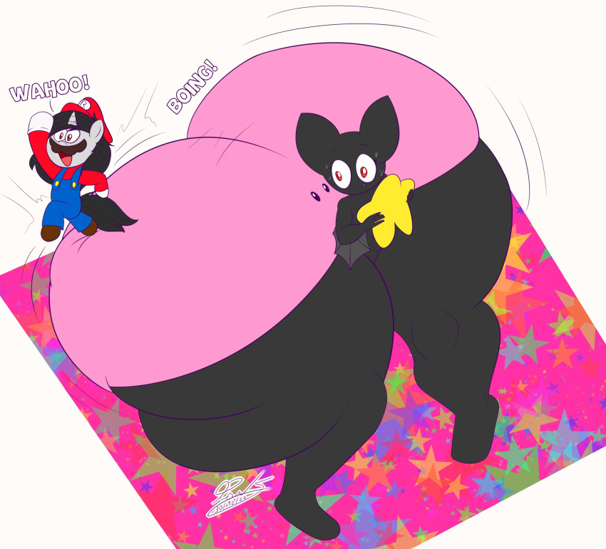 anthro ass bat batt_the_bat big_ass colossal_ass cosplay cyandrive98 enormous_ass female gigantic_ass huge_ass hyper_ass kirby kirby_(series) large_ass male mario_(cosplay) mario_(series) massive_ass nintendo pankequekun star sweatdrop thick_thighs thunder_thighs voluptuous wide_hips