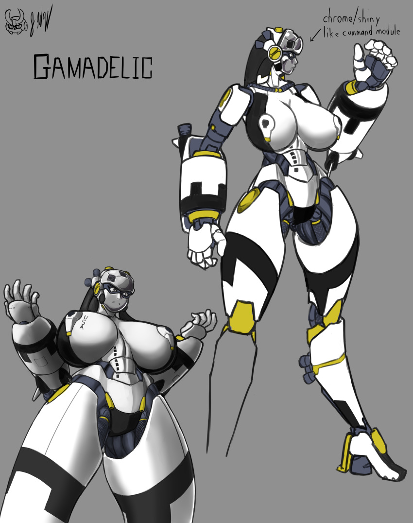 apollo_rocket applefatdotgov big_arms female gamadelic huge_breasts mecha muscular_female nipples robot robot_girl rocket saturn_v solo solo_female tagme tall_female wide_hips