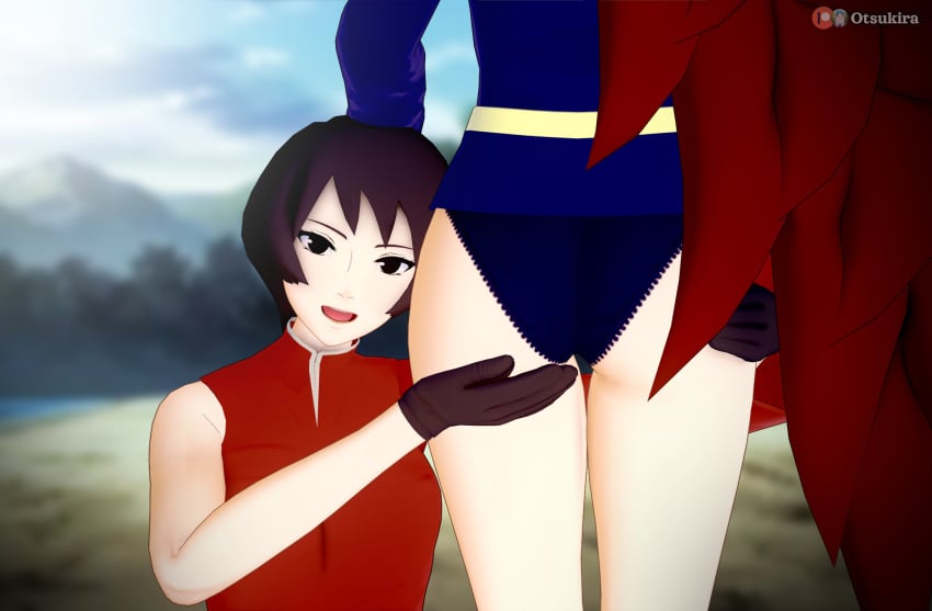 2girls ass ass_grab ass_worship back_view black_hair boruto:_naruto_next_generations bottomless bottomless_female dress faceless_female facing_away facing_viewer from_behind front_view gloves koikatsu kurotsuchi legs_together long_hair looking_at_viewer lower_body mei_terumi mizukage multiple_girls naruto naruto_(series) naruto_shippuden otsukira presenting presenting_ass presenting_hindquarters presenting_partner short_hair tsuchikage underwear very_long_hair yuri